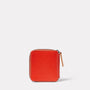 Axel Leather Zip Round Wallet in Tomato Back
