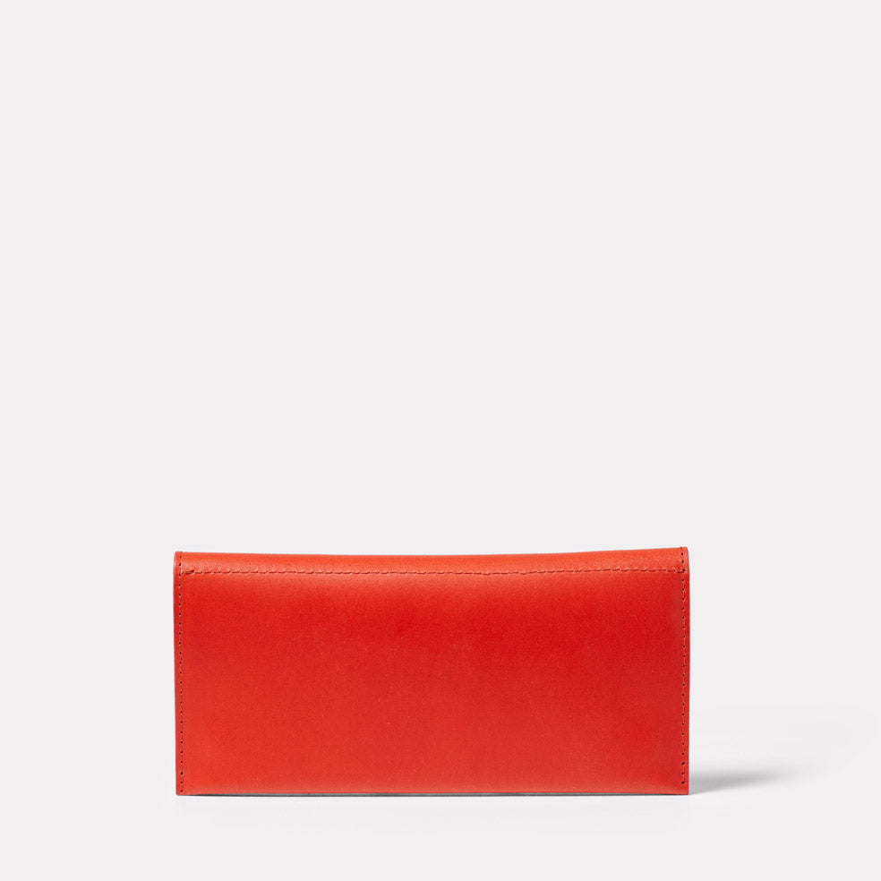 Evie Long Leather Purse in Tomato Red | Ally Capellino