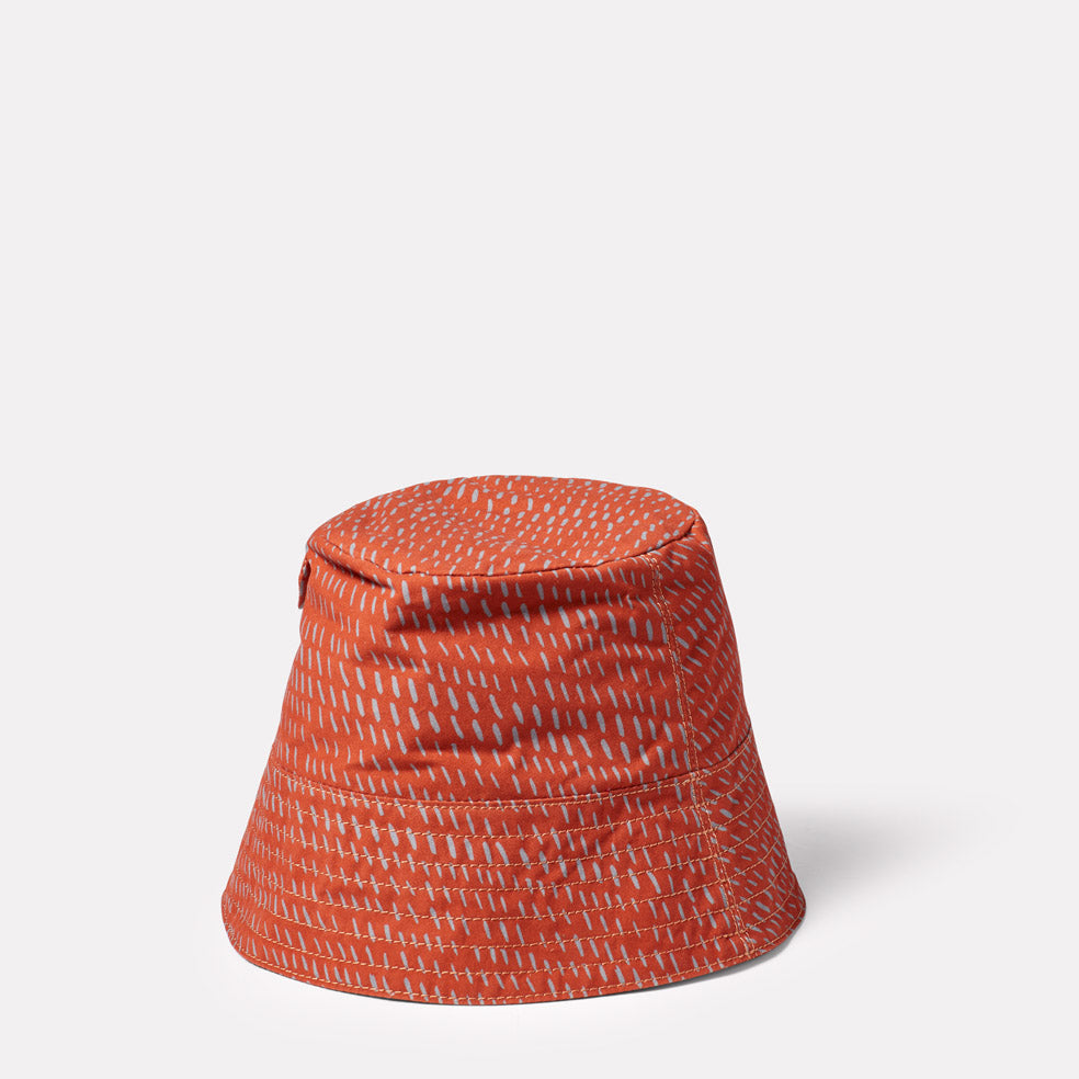 Bik Waxed Cotton Print Hat in Rust