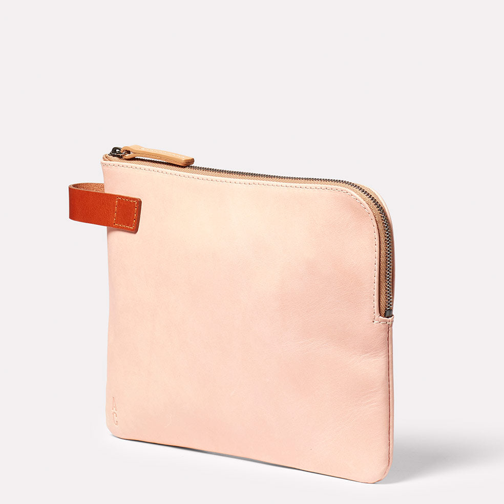 Hocker Tab Large Leather Purse in Light Pink