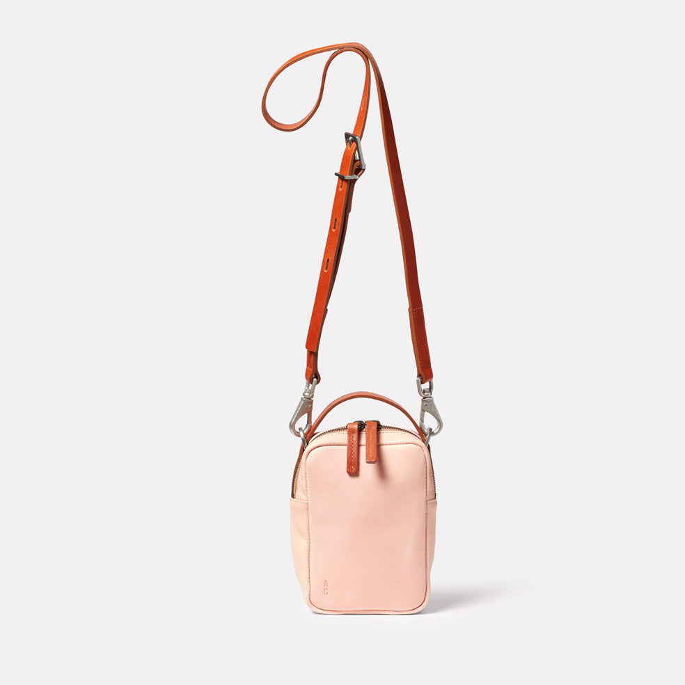 Hurley Calvert Leather Crossbody Bag in Light Pink Front