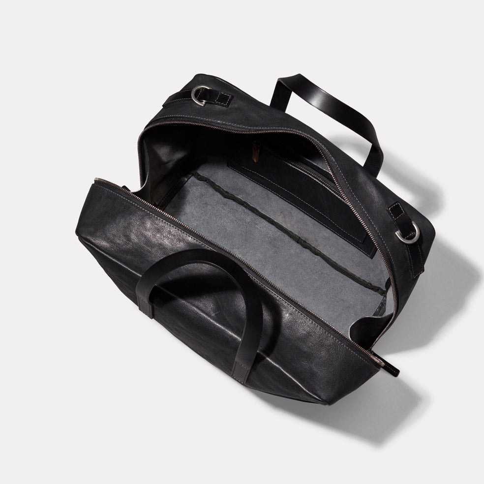 Jago Bowler Calvert Leather Bag in Black