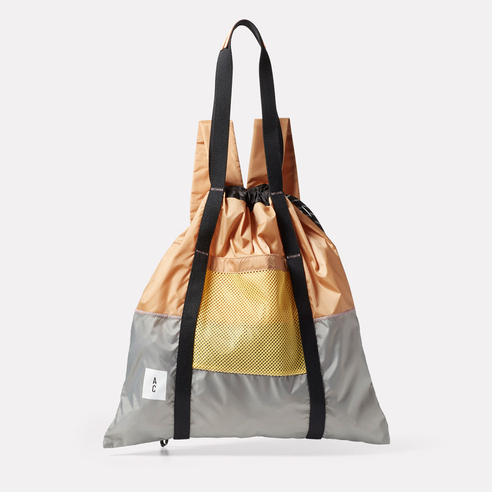 Harvey Packable Drawstring Tote/Backpack in Beige