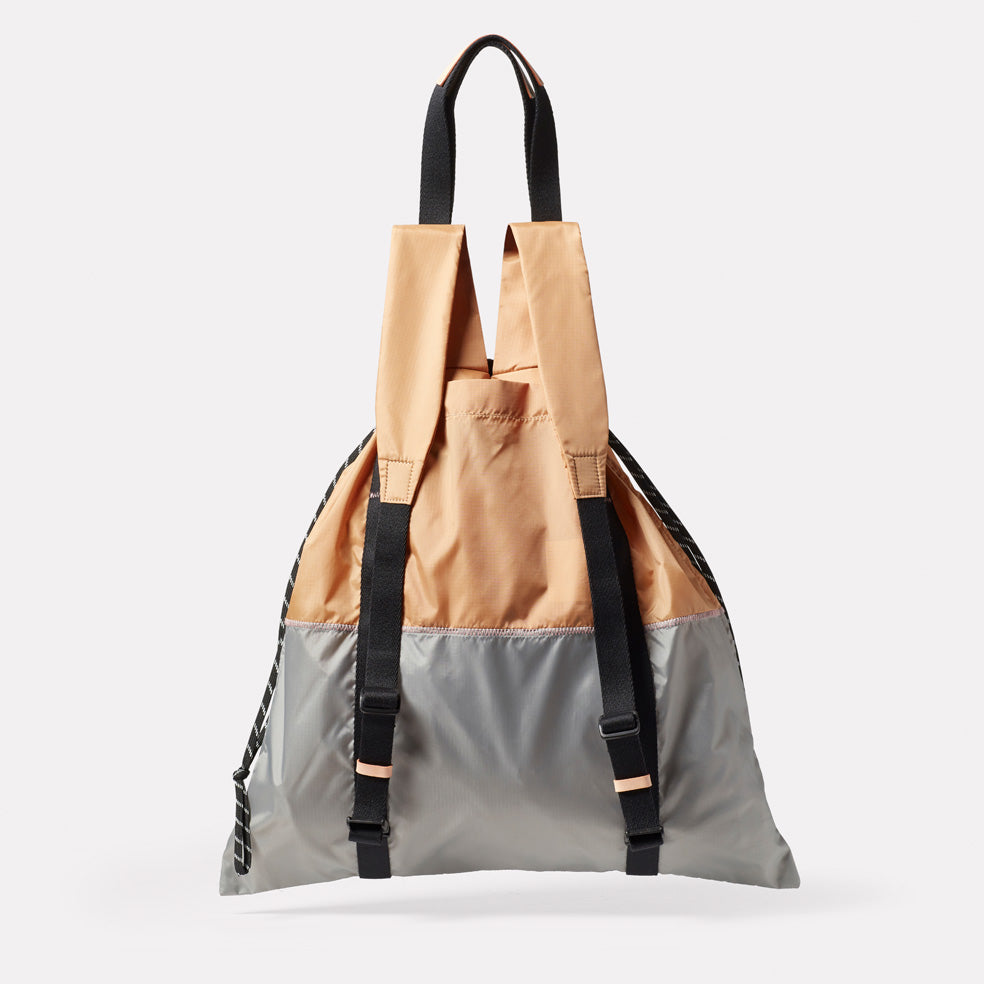 Harvey Packable Drawstring Tote/Backpack in Beige