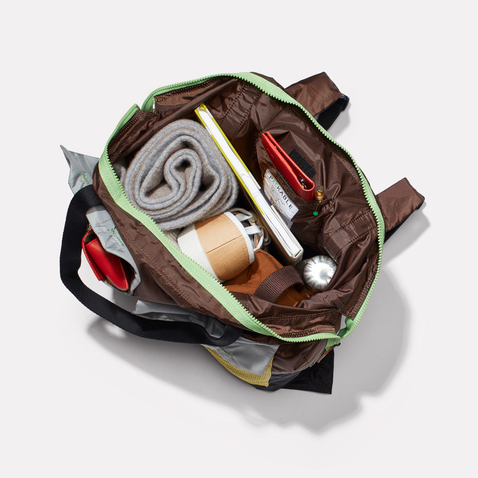 Hank Packable Zip Top Tote/Backpack in Brown