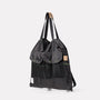 Hank Packable Zip Top Tote/Backpack in Black side view