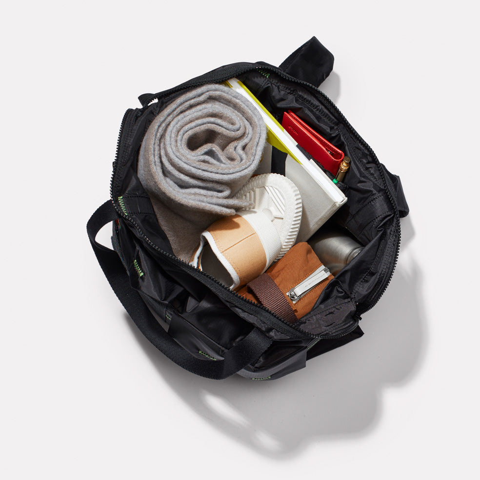 Hank Packable Zip Top Tote/Backpack in Black