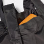Hank Packable Zip Top Tote/Backpack in Black side pocket