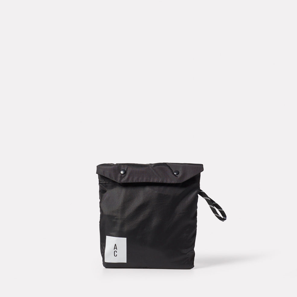 Hank Packable Zip Top Tote/Backpack in Black