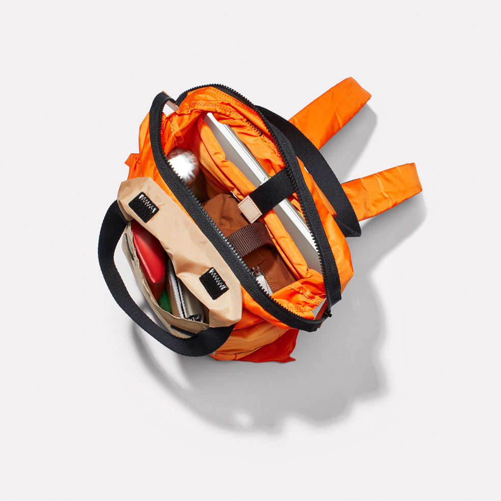 Harry Packable Zip Top Tote/Backpack in Orange