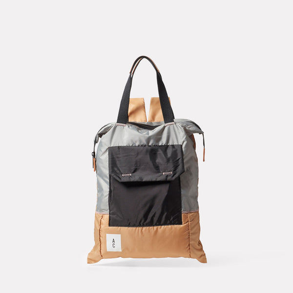 Harry Packable Zip Top Tote/Backpack in Beige front