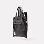Harry Packable Zip Top Tote/Backpack in Black side view