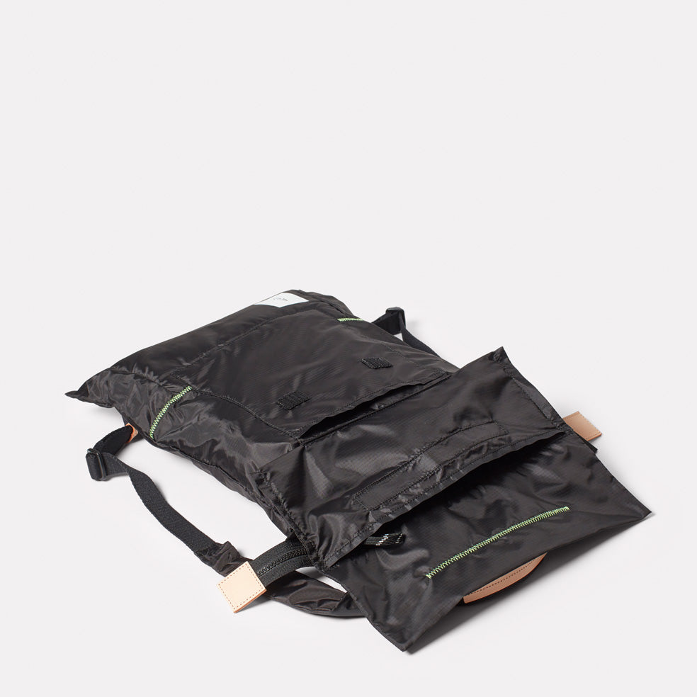 Harry Packable Zip Top Tote/Backpack in Black