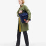 Ally Capellino x Barbour Ben Waxed Cotton Backpack in Navy with Model