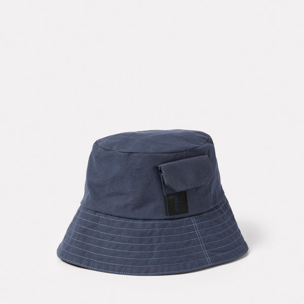 Bik Canvas Hat in Dark Navy pocket detail