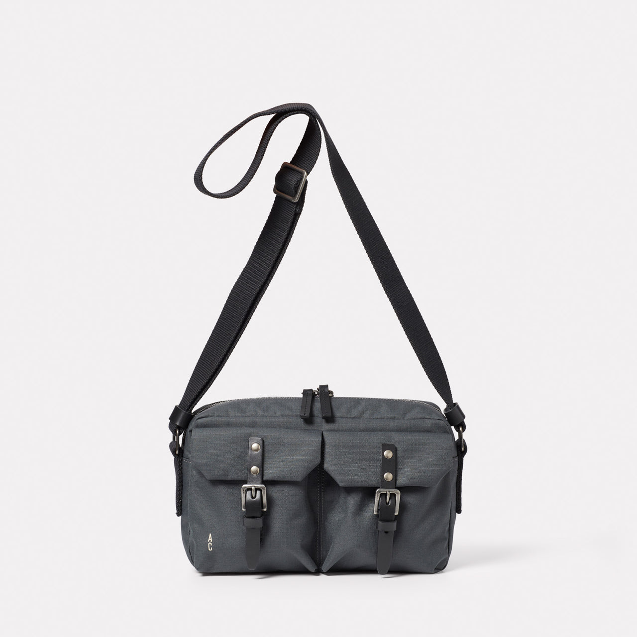 Franco Recycled Ripstop Nylon Crossbody Bag in Dark Grey