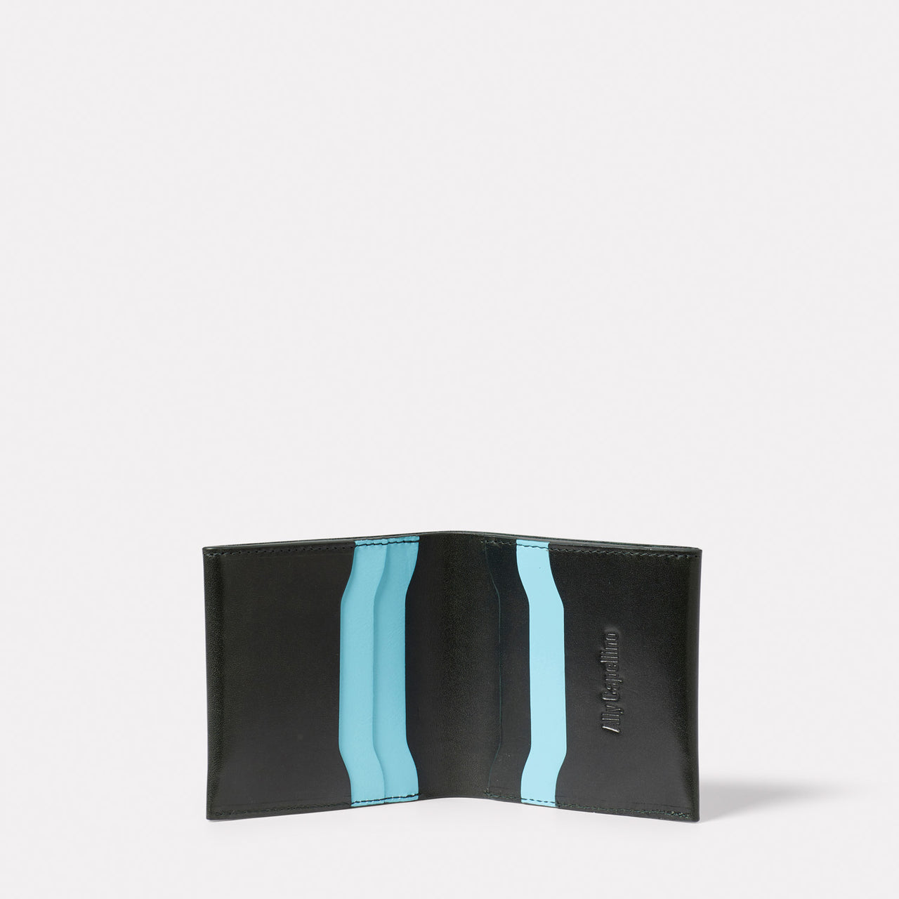 Waste You Want Oliver Leather Wallet in Green and Blue