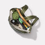 Kara Slouchy Nylon Backpack in Khaki interior pockets