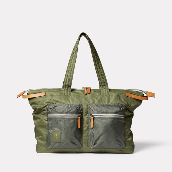 Keira Slouchy Nylon Holdall in Khaki