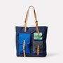 Elsa Surreal Pockets Waxed Cotton Tote Bag in Navy