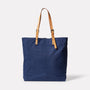 Elsa Surreal Pockets Waxed Cotton Tote Bag in Navy back