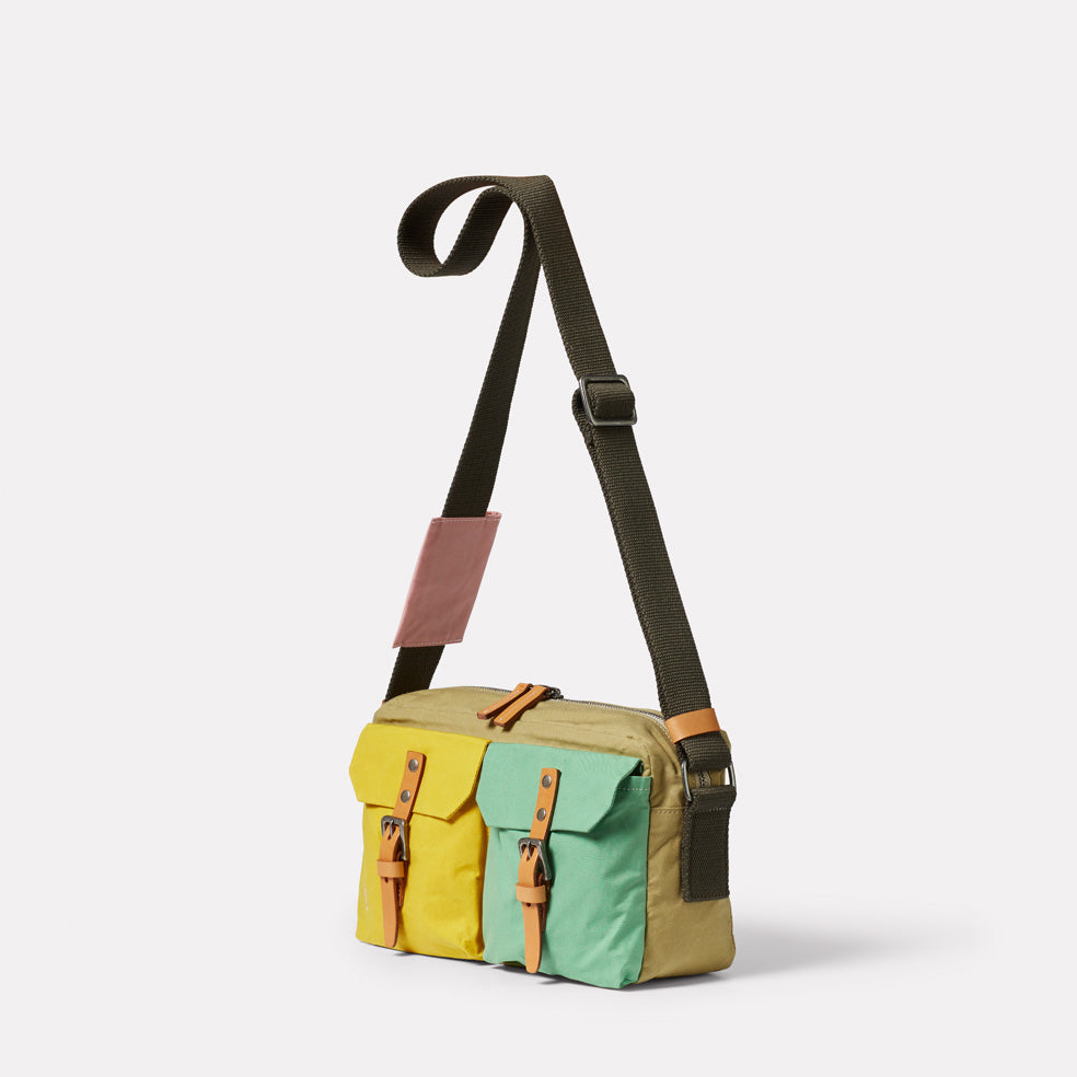 Lee Surreal Pockets Waxed Cotton Crossbody Bag in Pistachio