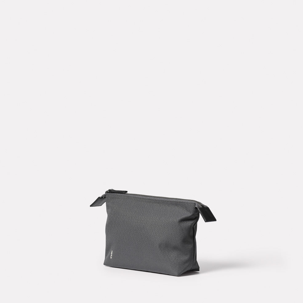 Steve Recycled Ripstop Nylon Washbag in Dark Grey