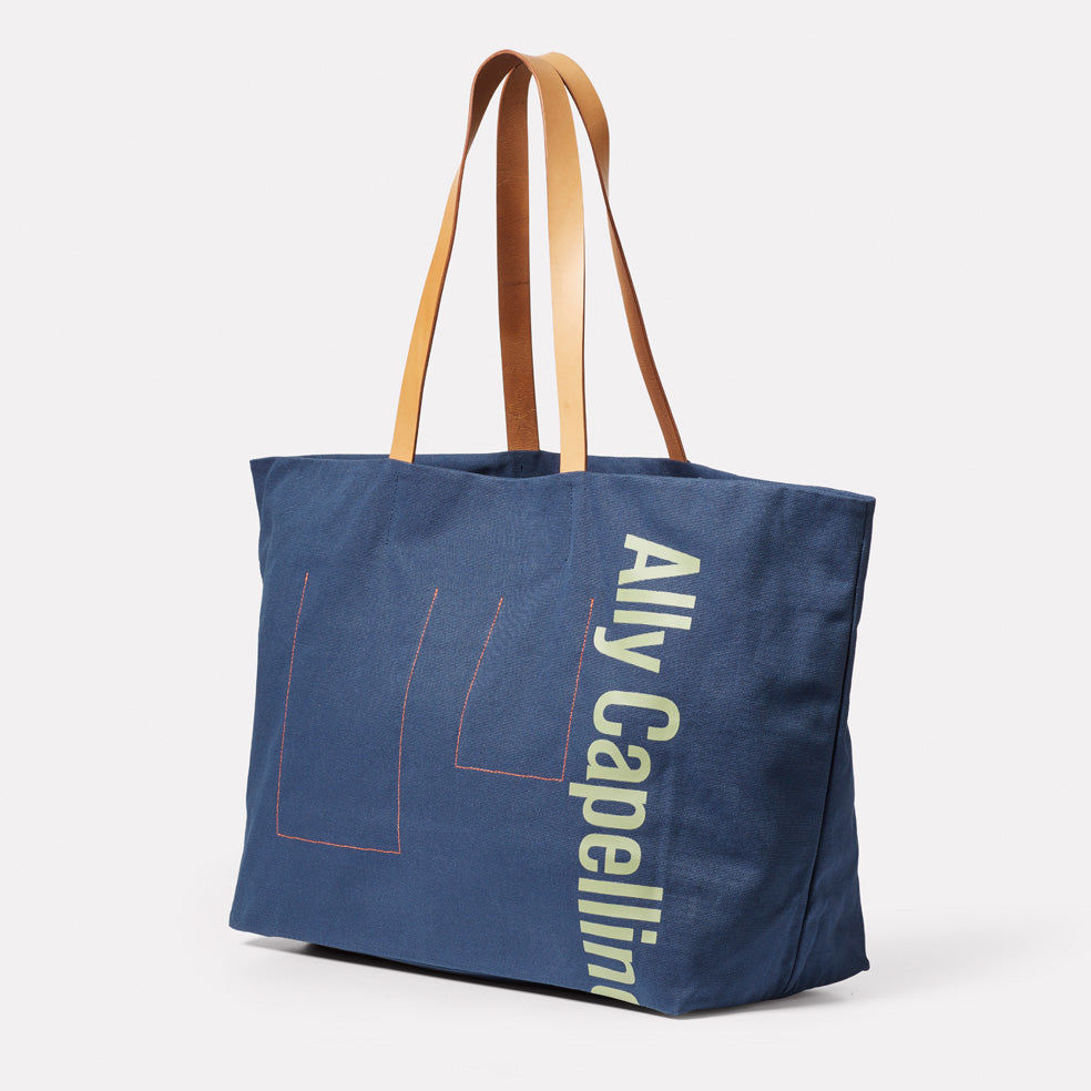 Cleo Canvas Tote Bag in Navy | Ally Capellino
