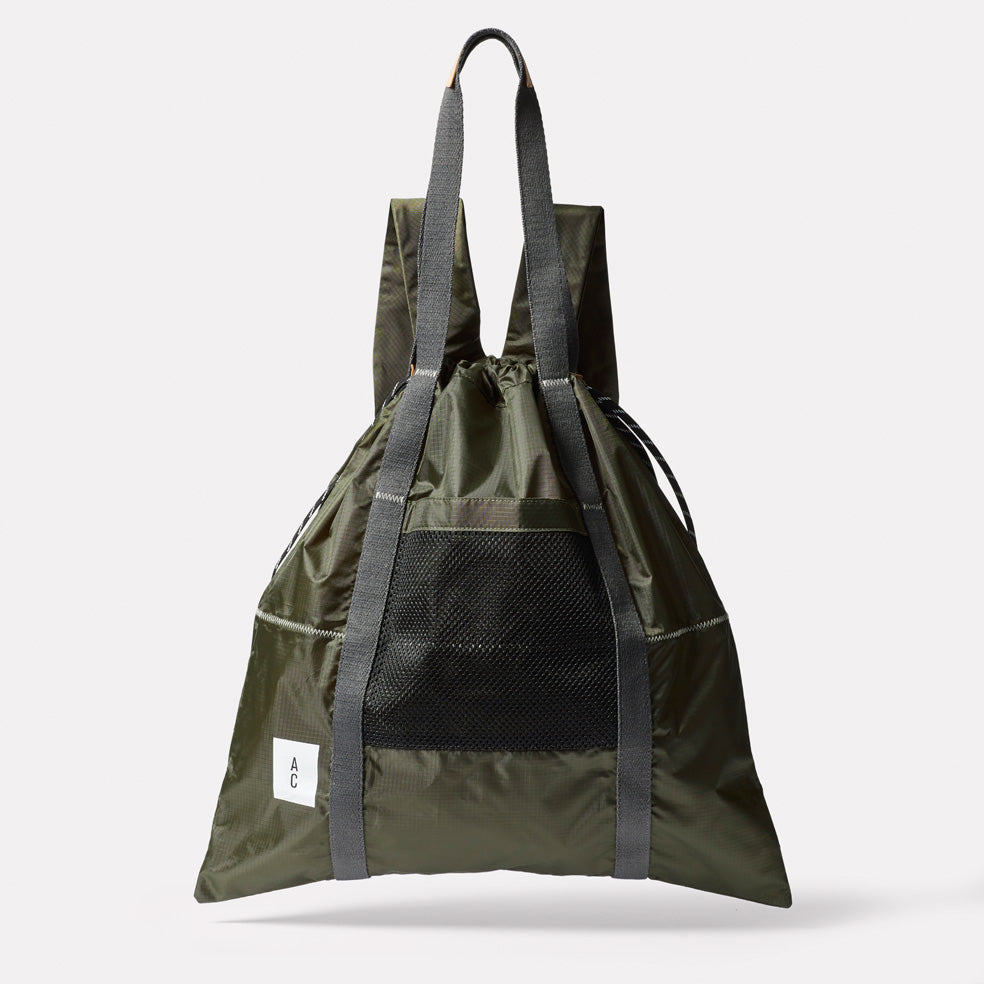 Harvey Packable Drawstring Tote/Backpack in Khaki