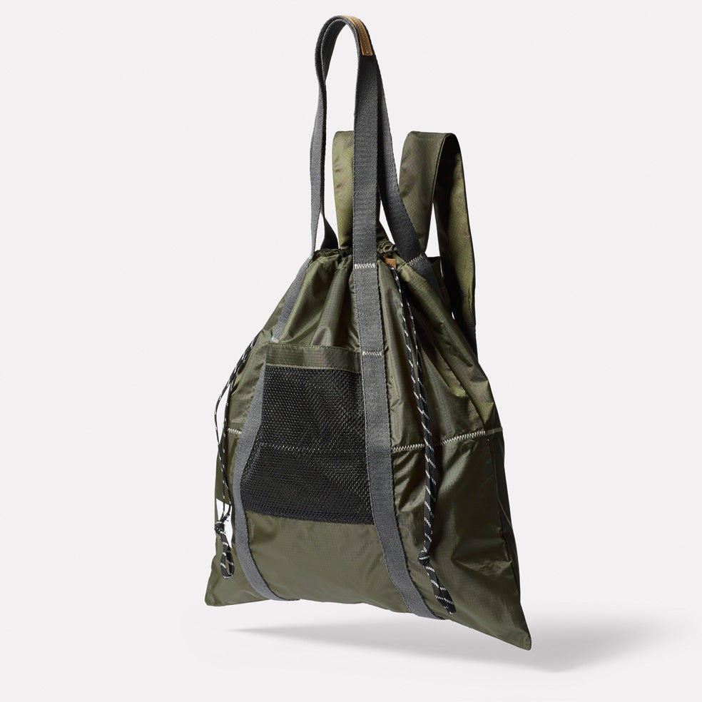 Harvey Packable Drawstring Tote/Backpack in Khaki