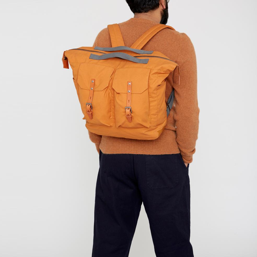 Frank Large Waxed Cotton Rucksack in Grey