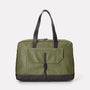 Dave Waxed Canvas Weekend Bag in Green With Leather Straps For Men and Women