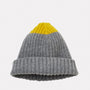 100% Lambswool Knit Hat in Yellow & Grey For Women and Men