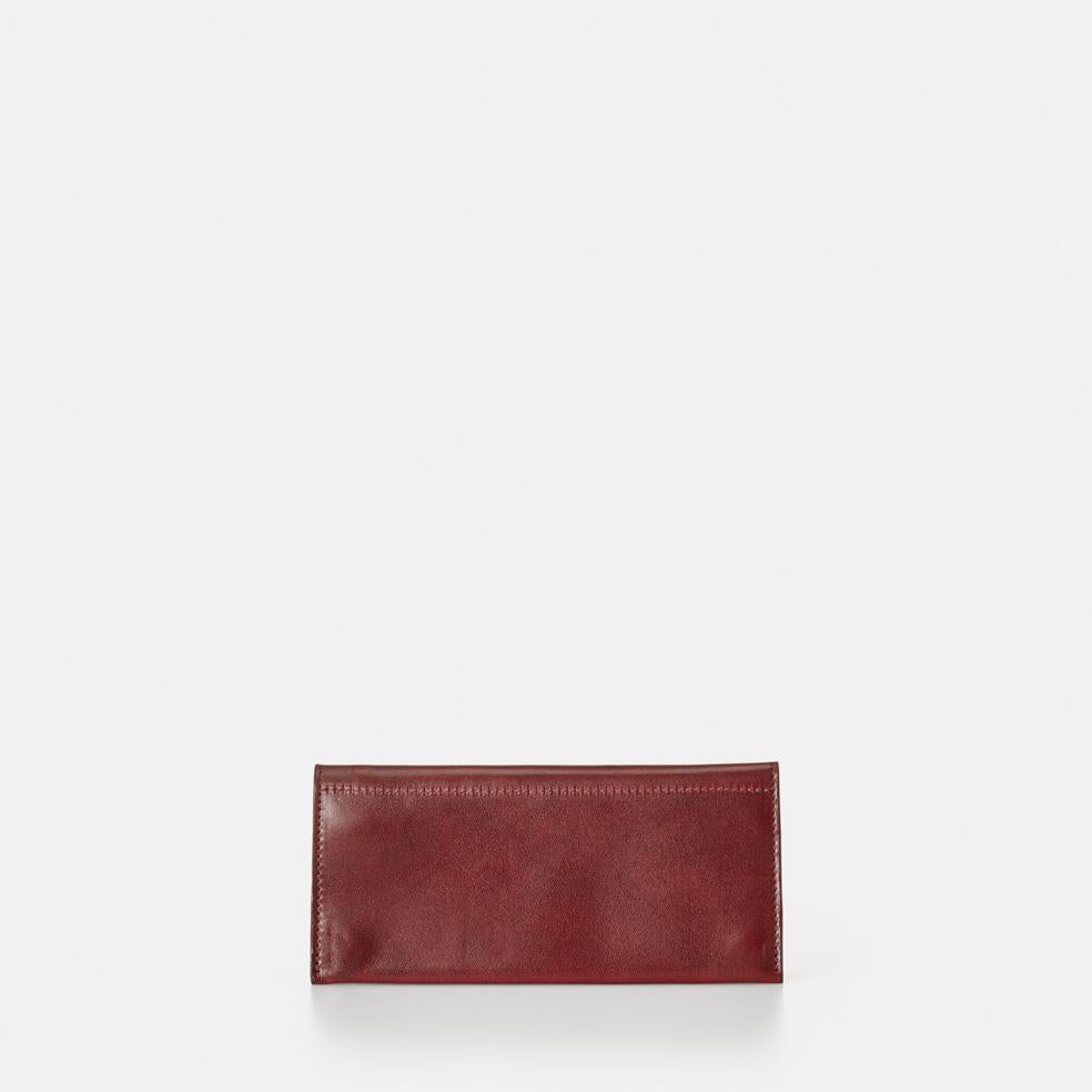 Evie Long Leather Wallet in Dark Red