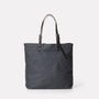 Natalie Waxed Cotton Tote With Leather Straps in Grey For Women and Men