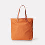 Natalie Waxed Cotton Tote With Leather Straps in Orange For Women and Men