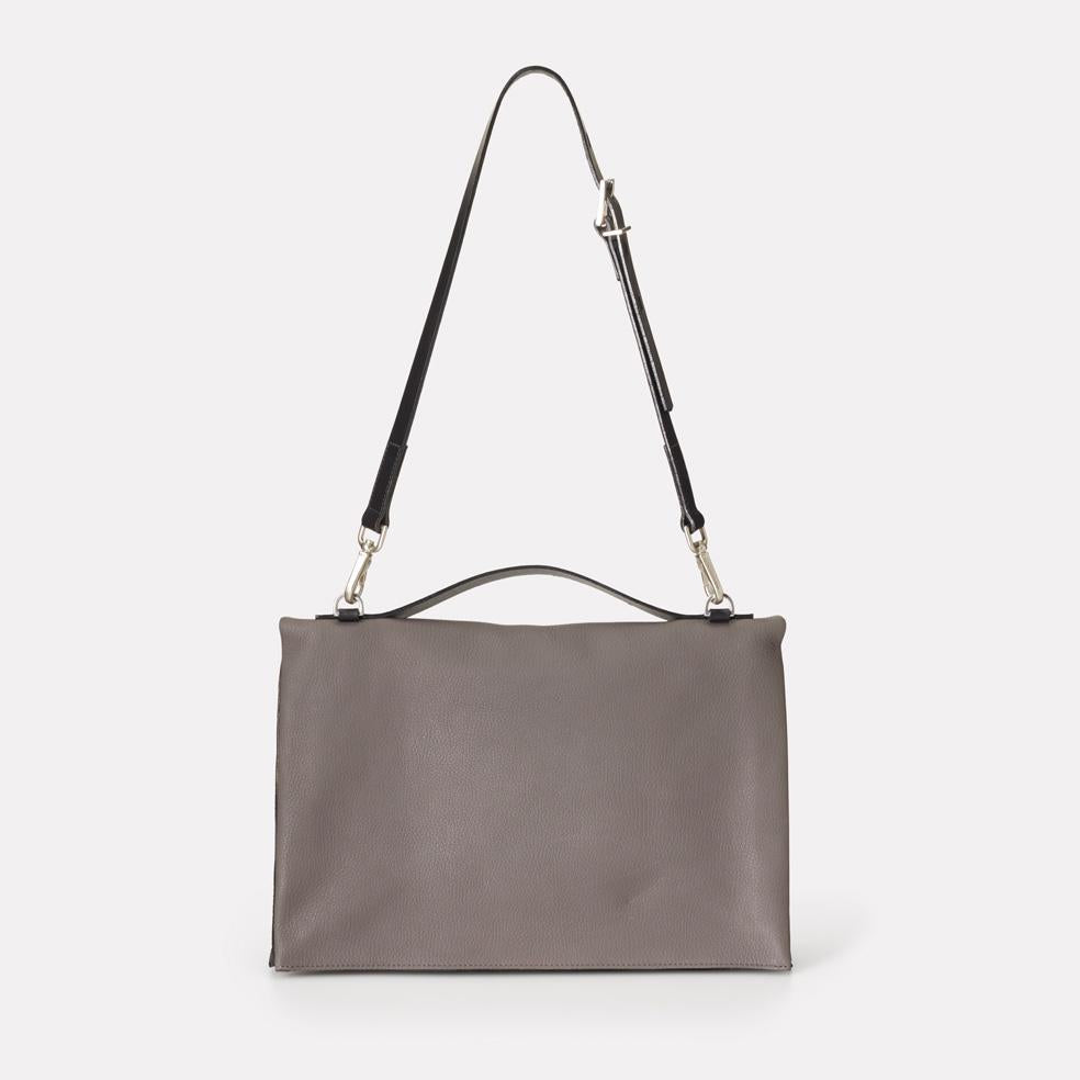 Violet Leather Shoulder Bag in Grey