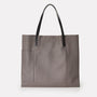 Verity Pebble Grain Leather Large Tote in Grey For Women