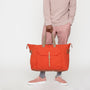 Freddie Waxed Cotton Holdall in Flame Orange
