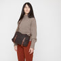 Jeremy Small Waxed Cotton Satchel in Dark Brown