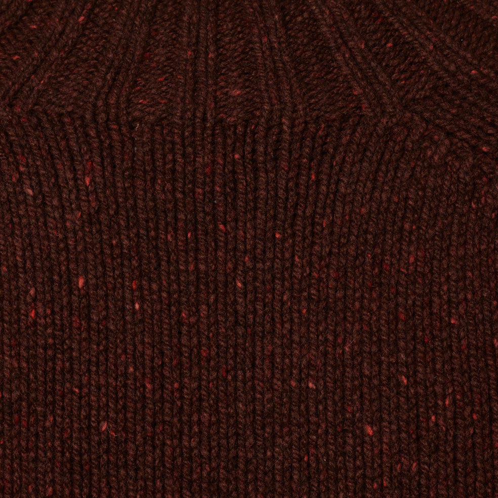 Mens Cashmere and Merino Knit Turtleneck in Currant