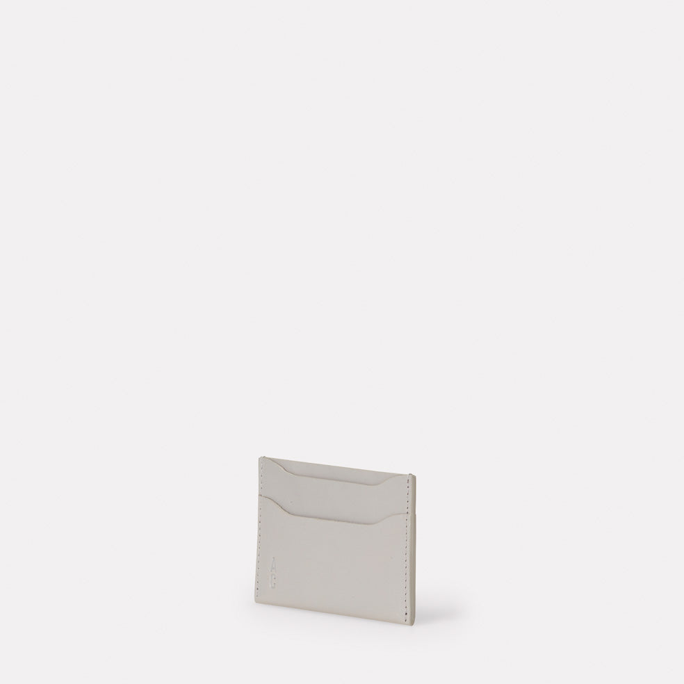 Pete Leather Card Holder in Light Grey