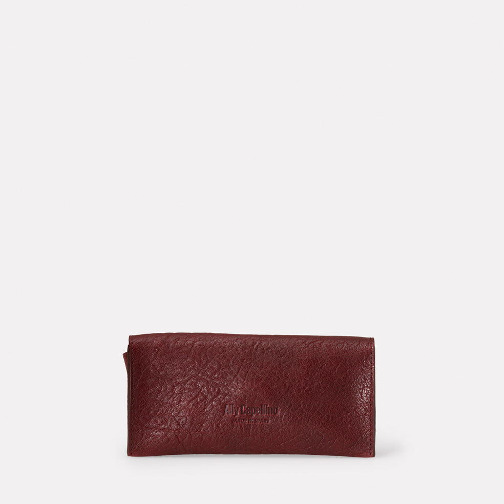 Kit Leather Glasses Case in Plum