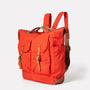 Frank Large Waxed Cotton Utility Rucksack in Flame Orange
