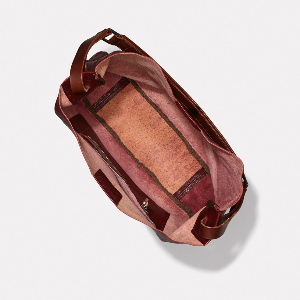 Cleve Calvert Leather Shoulder Bag in Plum