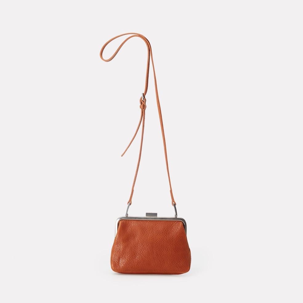 Fox Small Calvert Leather Frame Bag in Tan