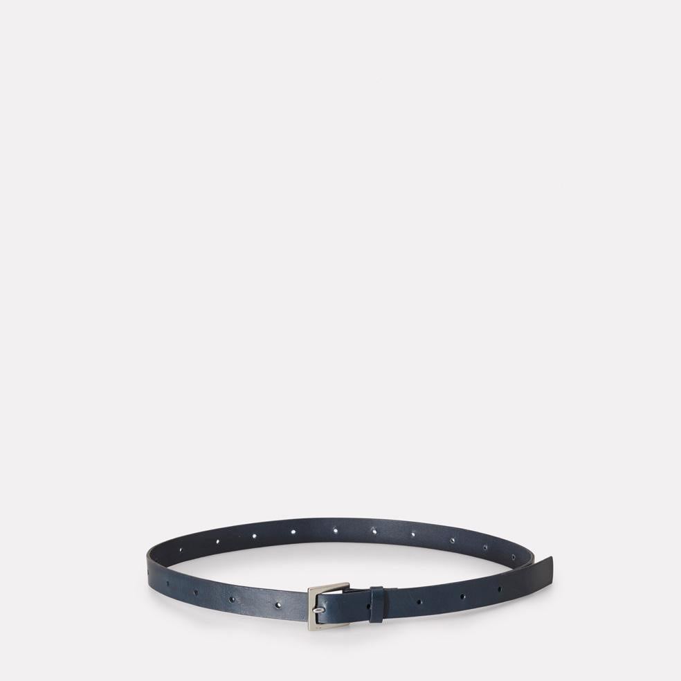 Arty Leather Belt in Navy