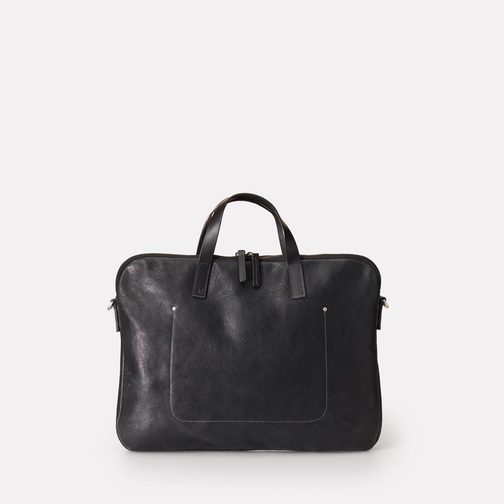 Marcus Calvert Leather Folio Bag in Black
