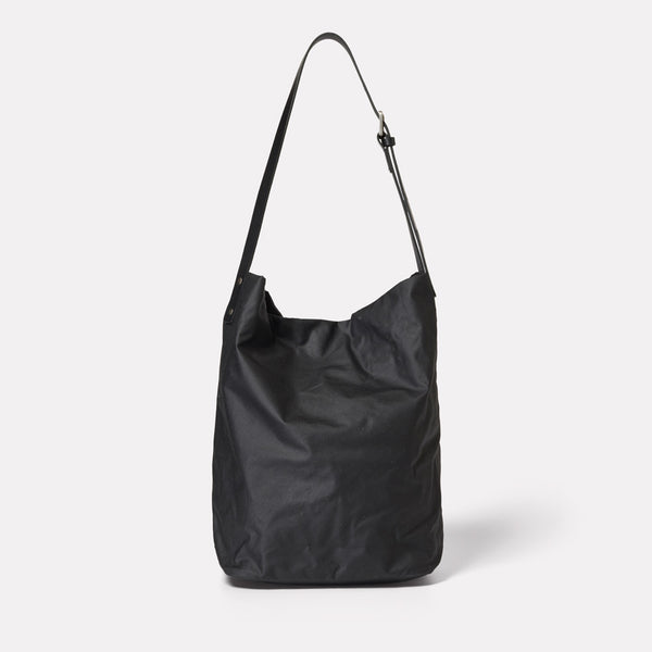 Lloyd Waxed Cotton Bucket Bag in Black-BUCKET-Ally Capellino-Ally Capellino