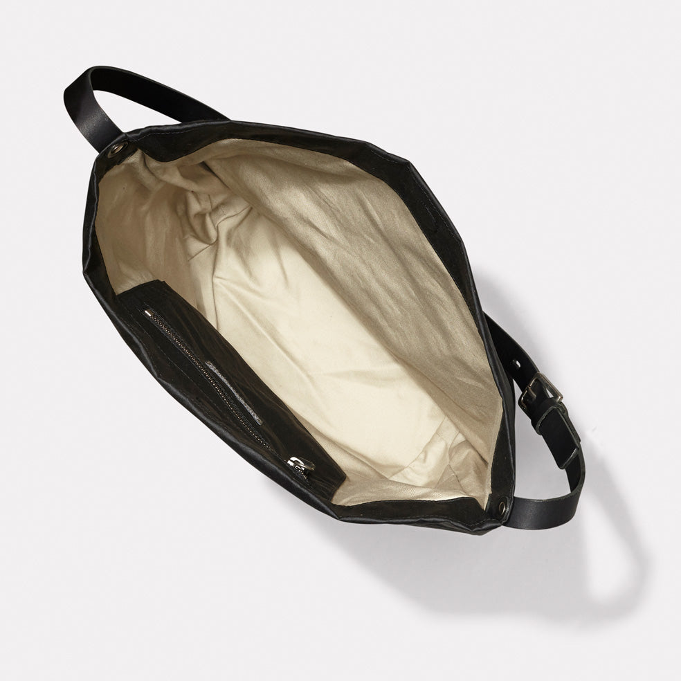 Lloyd Waxed Cotton Bucket Bag in Black